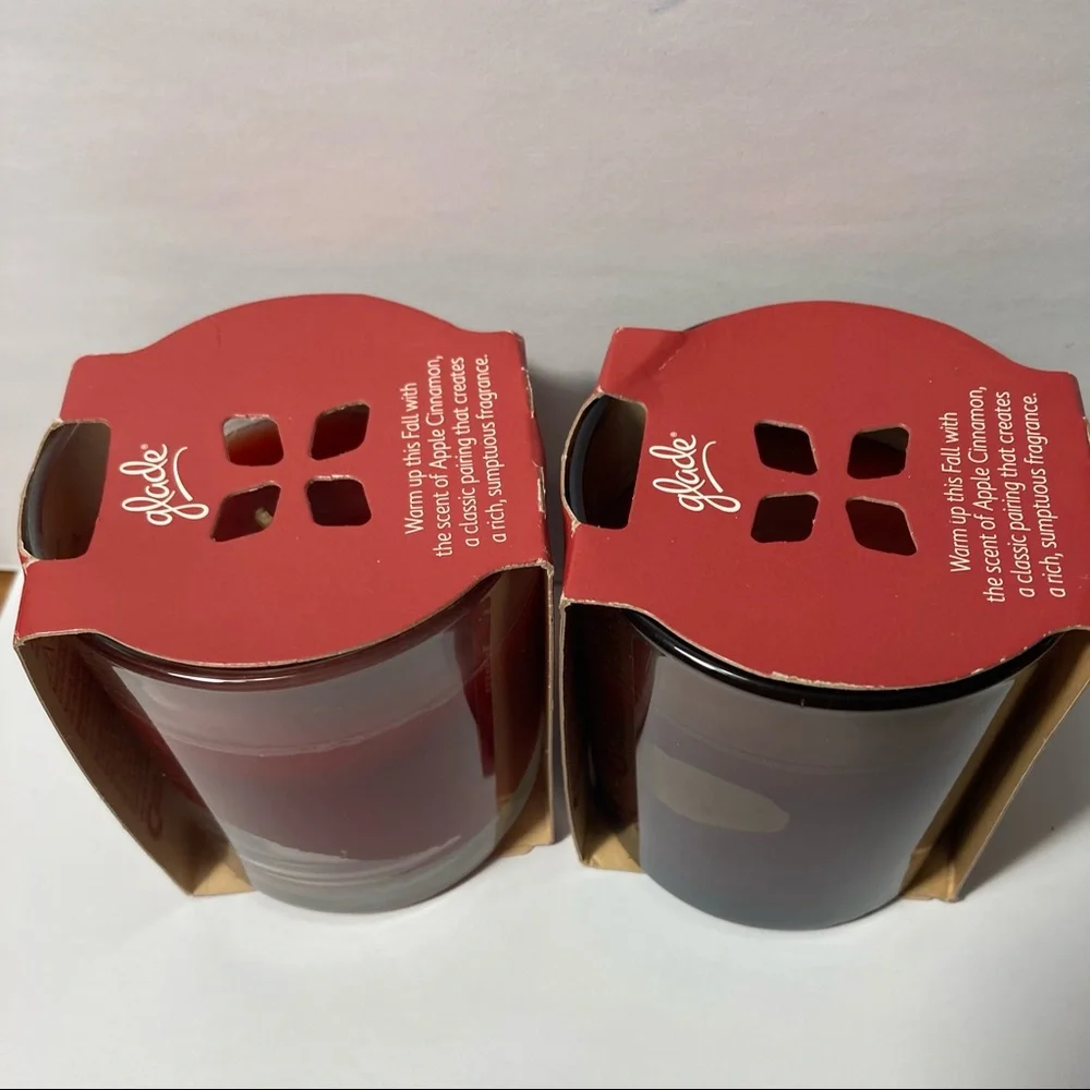 Glade Apple Cinnamon Glass Jar Candle Fall Limited Edition
